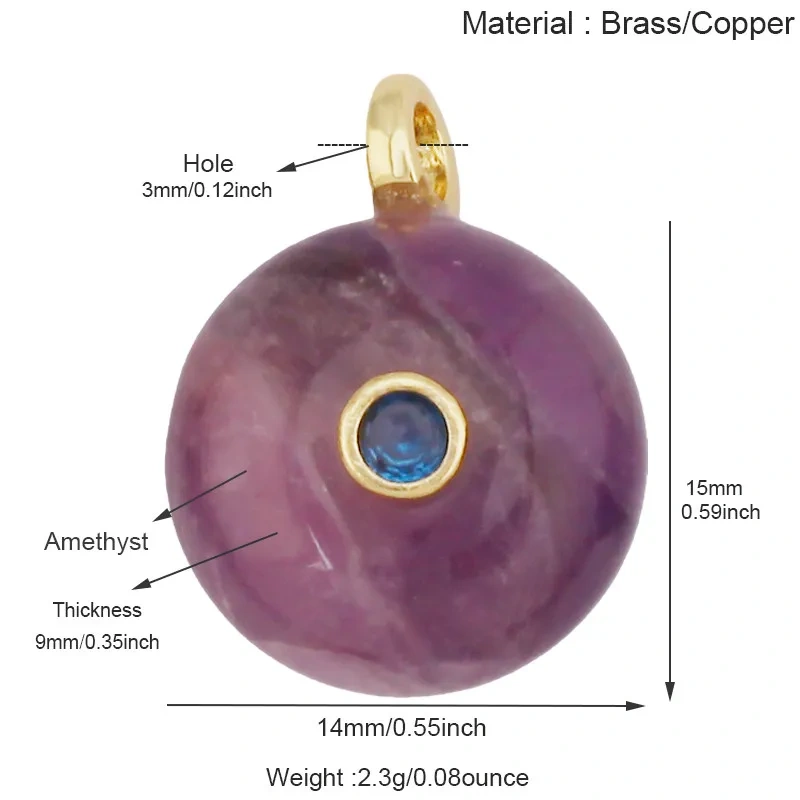 Natural Gemstone Pendants Turquoise Lapis Amethyst Quartz,Water Drop Oval Round Geometric Charm DIY Jewelry Making Supplies R88