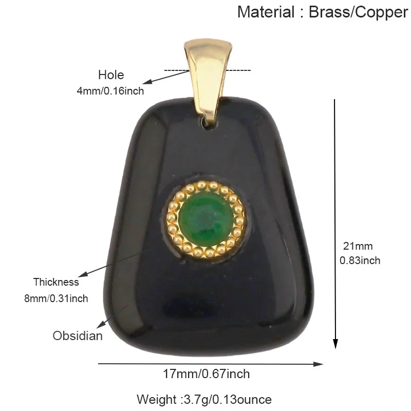Natural Gemstone Pendants Turquoise Lapis Amethyst Quartz,Water Drop Oval Round Geometric Charm DIY Jewelry Making Supplies R88