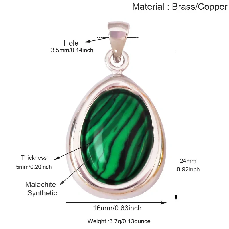 Natural Gemstone Pendants Turquoise Lapis Amethyst Quartz,Water Drop Oval Round Geometric Charm DIY Jewelry Making Supplies R88