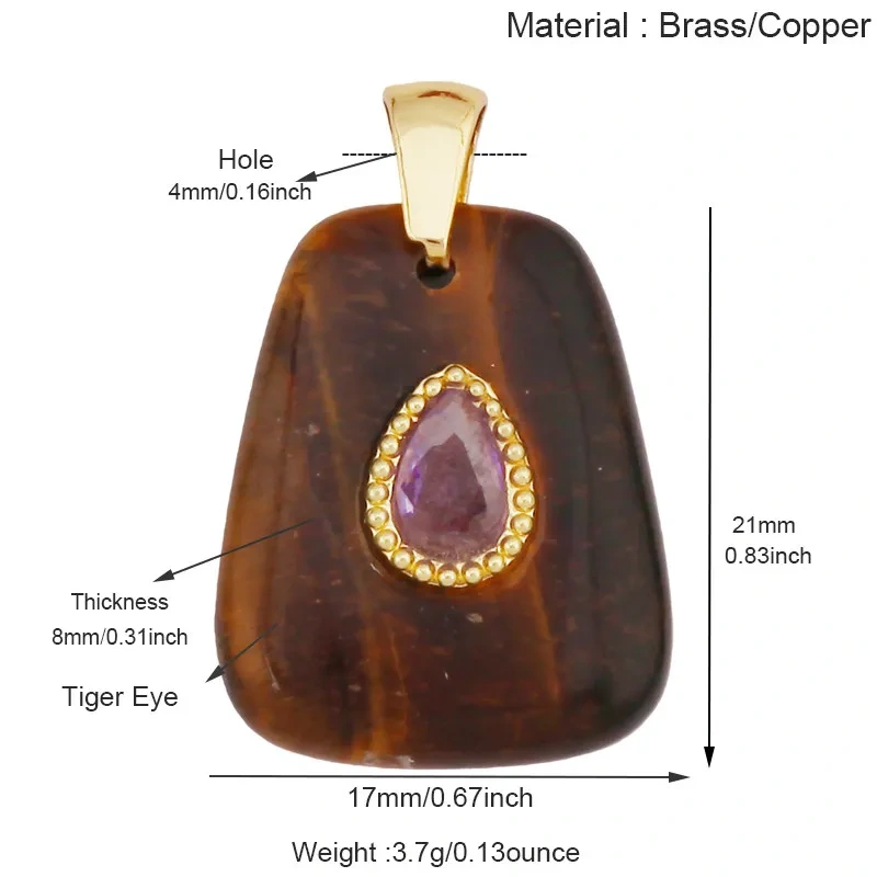 Natural Gemstone Pendants Turquoise Lapis Amethyst Quartz,Water Drop Oval Round Geometric Charm DIY Jewelry Making Supplies R88