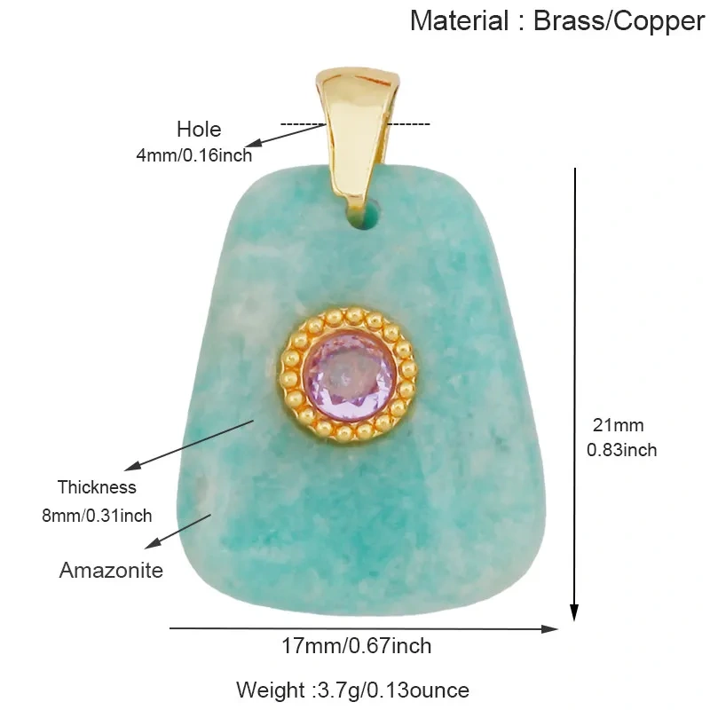 Natural Gemstone Pendants Turquoise Lapis Amethyst Quartz,Water Drop Oval Round Geometric Charm DIY Jewelry Making Supplies R88