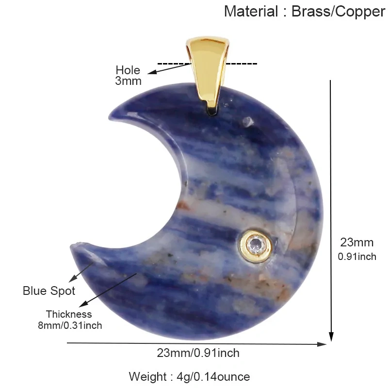Semi-precious Stone Star Moon Sun Pendant,Turquoise Amethyst Strawberry Quartz Agate Jade Crystal Charm For Jewelry Making R80