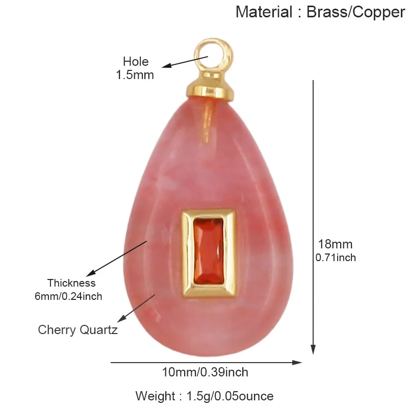 Natural Gemstone Pendants Turquoise Lapis Amethyst Quartz,Water Drop Oval Round Geometric Charm DIY Jewelry Making Supplies R88