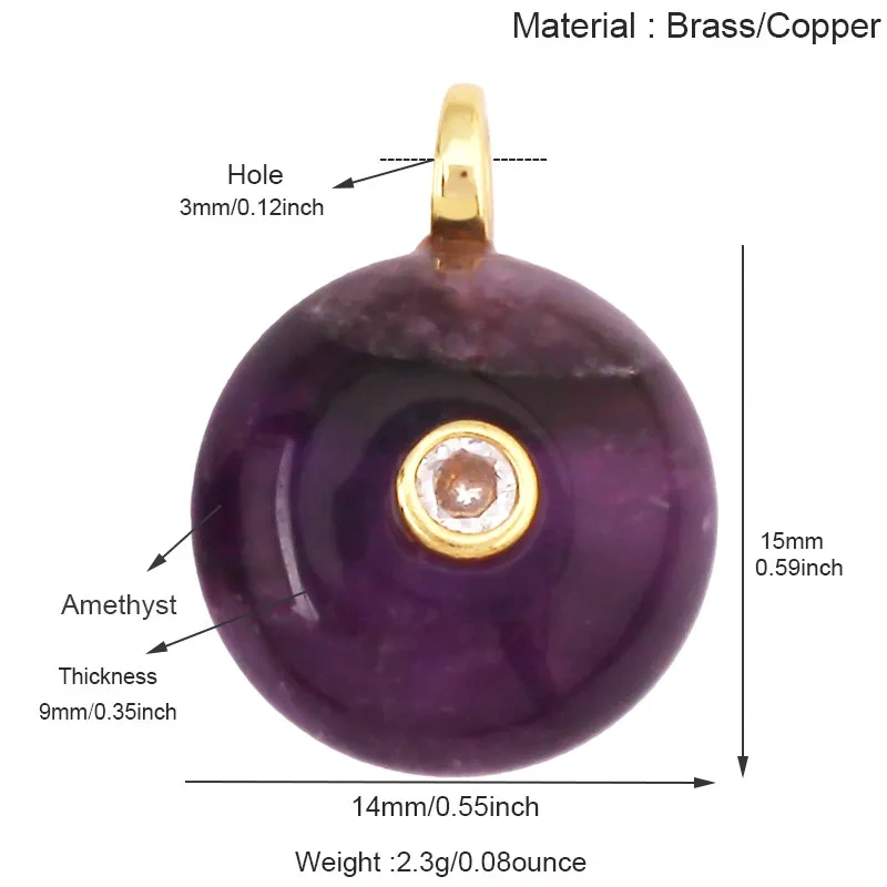 Natural Gemstone Pendants Turquoise Lapis Amethyst Quartz,Water Drop Oval Round Geometric Charm DIY Jewelry Making Supplies R88