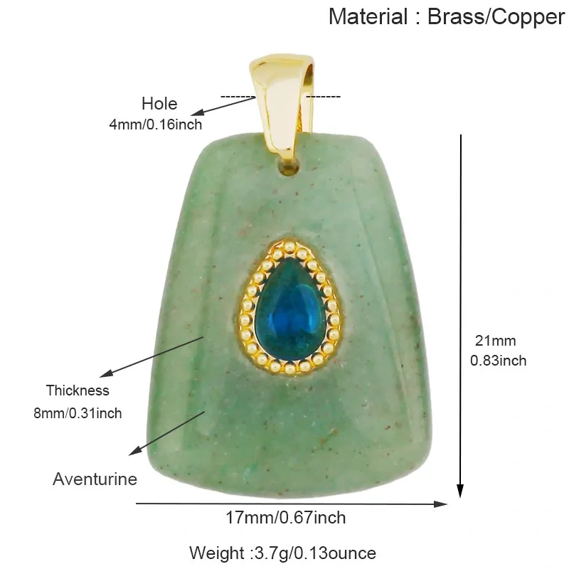 Natural Gemstone Pendants Turquoise Lapis Amethyst Quartz,Water Drop Oval Round Geometric Charm DIY Jewelry Making Supplies R88