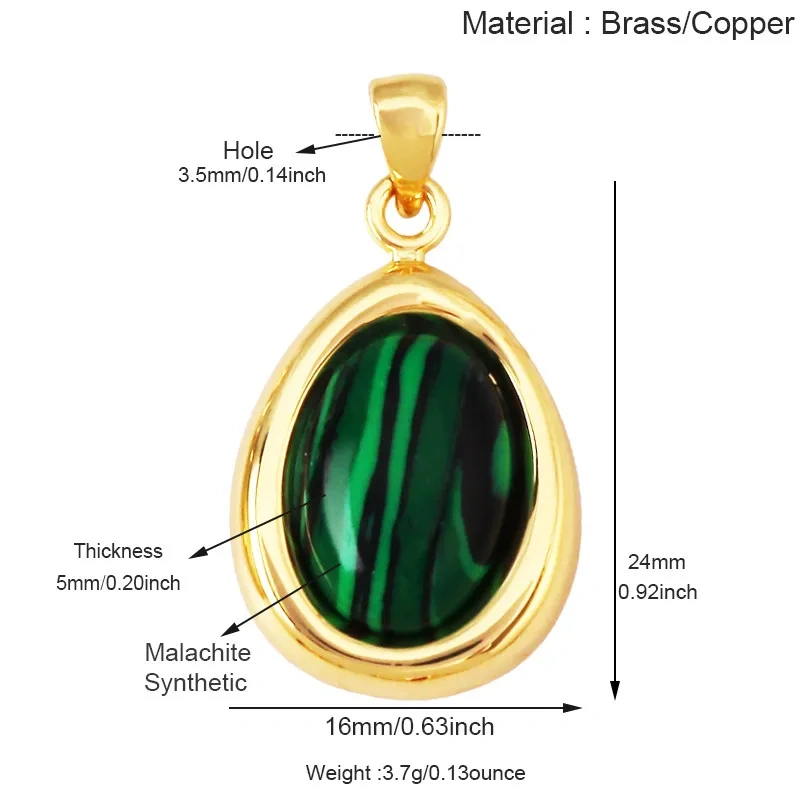 Natural Gemstone Pendants Turquoise Lapis Amethyst Quartz,Water Drop Oval Round Geometric Charm DIY Jewelry Making Supplies R88