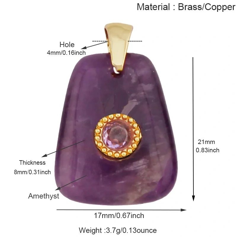 Natural Gemstone Pendants Turquoise Lapis Amethyst Quartz,Water Drop Oval Round Geometric Charm DIY Jewelry Making Supplies R88