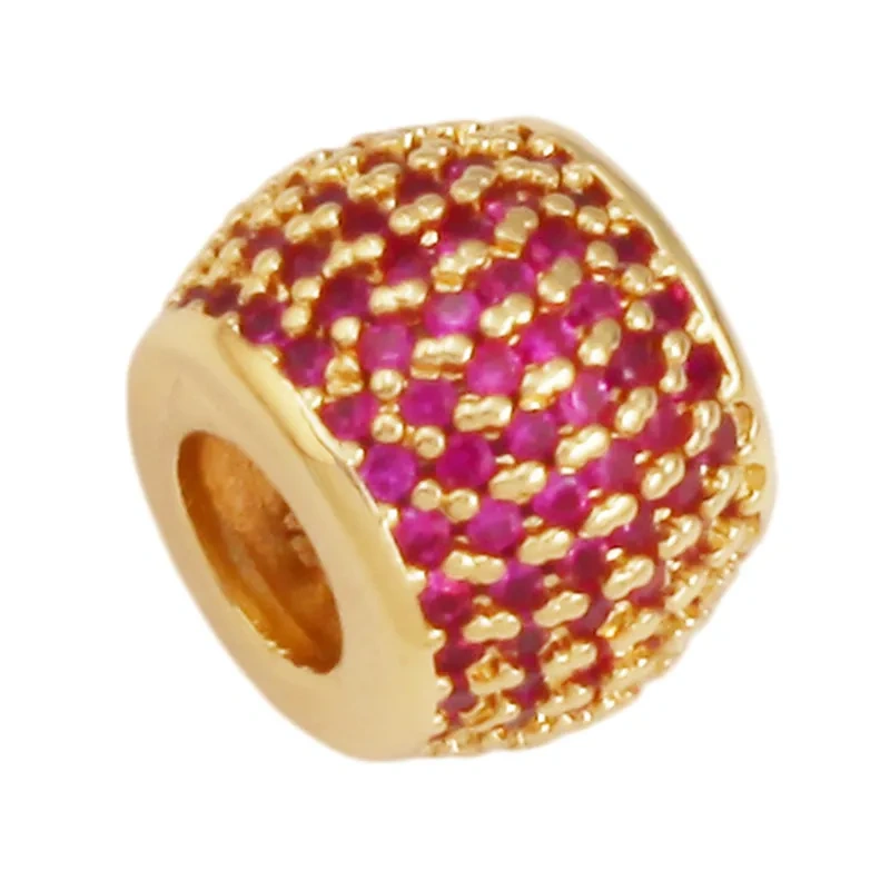European Popular Large Hole Barrel Beads,Micro Pave Zircon Loose Beads Jewelry Accessories Bracelet Necklace Craft Supplies S43