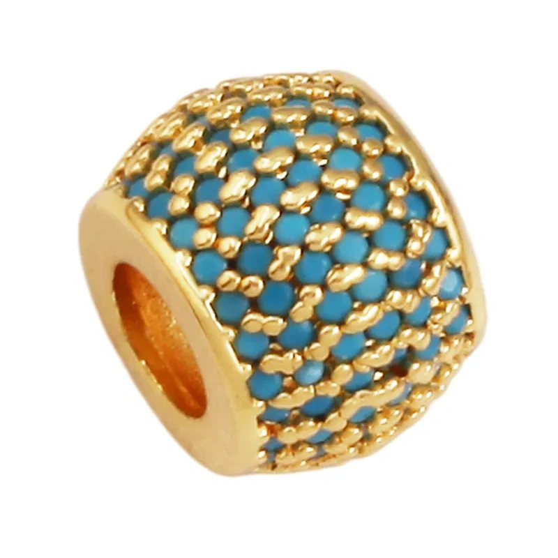 European Popular Large Hole Barrel Beads,Micro Pave Zircon Loose Beads Jewelry Accessories Bracelet Necklace Craft Supplies S43