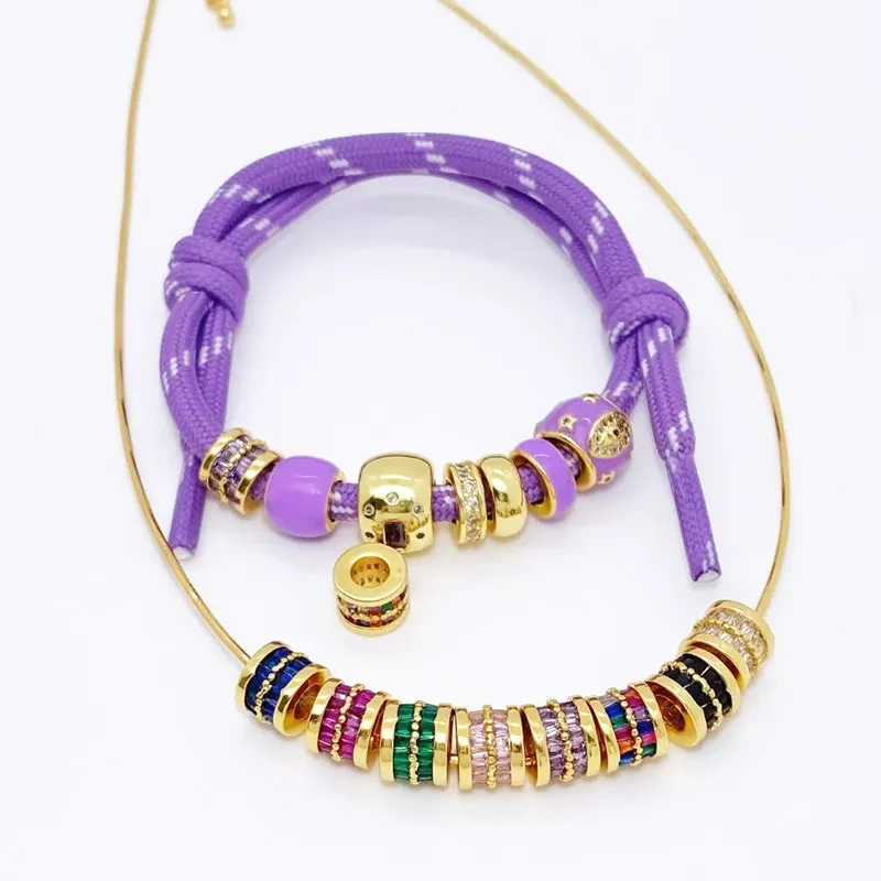 European Popular Large Hole Barrel Beads,Micro Pave Zircon Loose Beads Jewelry Accessories Bracelet Necklace Craft Supplies S43