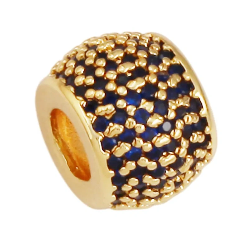 European Popular Large Hole Barrel Beads,Micro Pave Zircon Loose Beads Jewelry Accessories Bracelet Necklace Craft Supplies S43