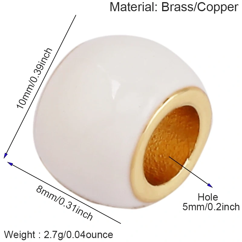 European Popular Large Hole Barrel Beads,Micro Pave Zircon Loose Beads Jewelry Accessories Bracelet Necklace Craft Supplies S43