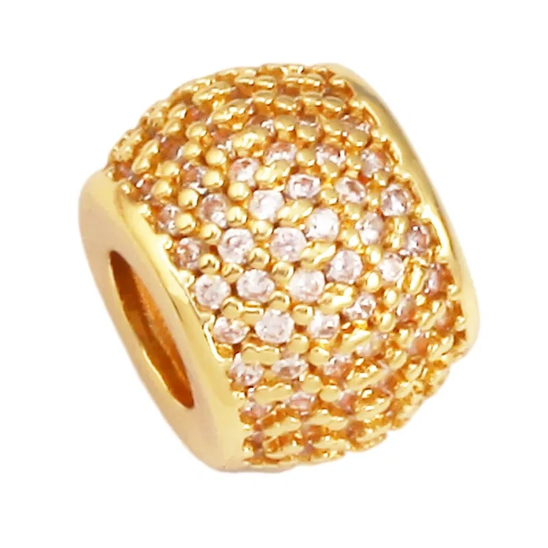 European Popular Large Hole Barrel Beads,Micro Pave Zircon Loose Beads Jewelry Accessories Bracelet Necklace Craft Supplies S43