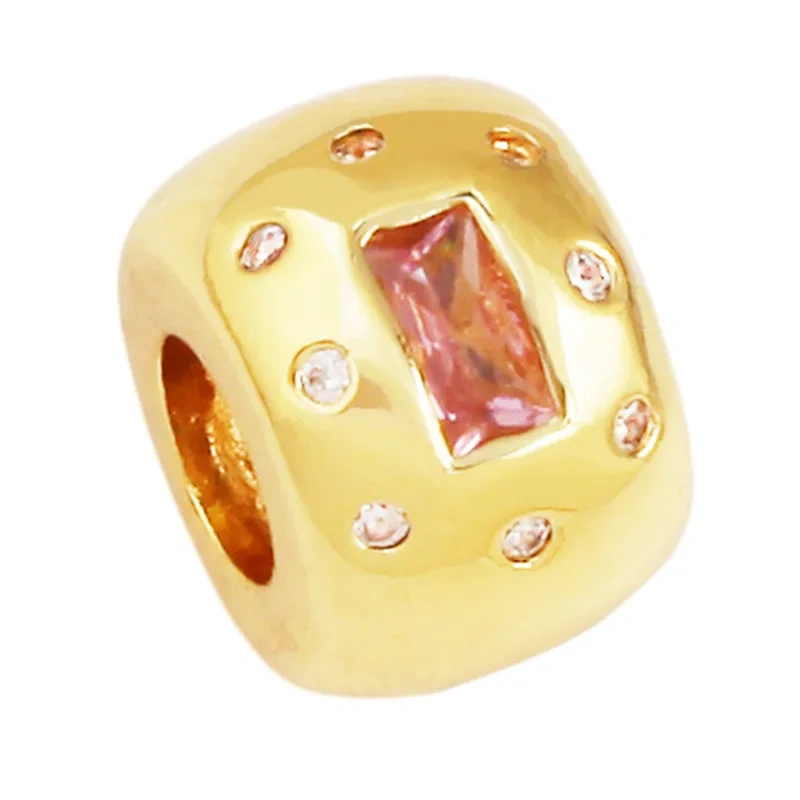 European Popular Large Hole Barrel Beads,Micro Pave Zircon Loose Beads Jewelry Accessories Bracelet Necklace Craft Supplies S43