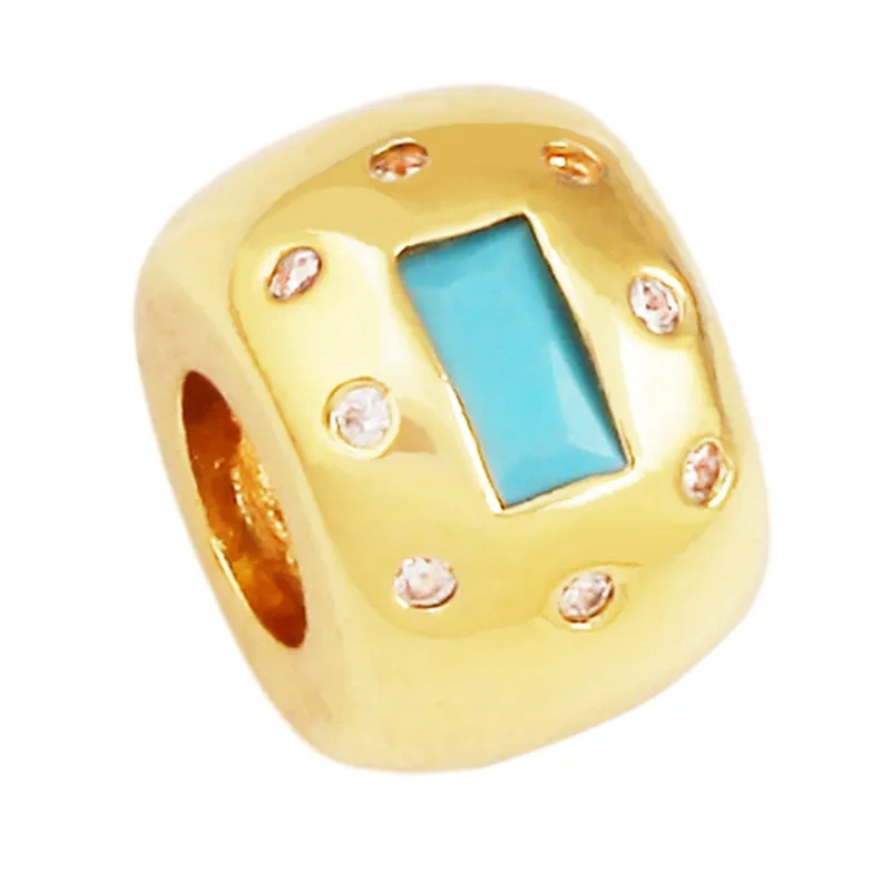European Popular Large Hole Barrel Beads,Micro Pave Zircon Loose Beads Jewelry Accessories Bracelet Necklace Craft Supplies S43