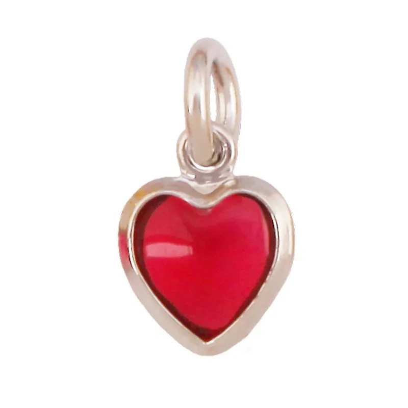 Trendy Red Love Heart Charm Pendant,Colorful Pure Copper Drip Oil Inlaid Zircon Necklace Bracelet Jewelry Accessories Supply R35