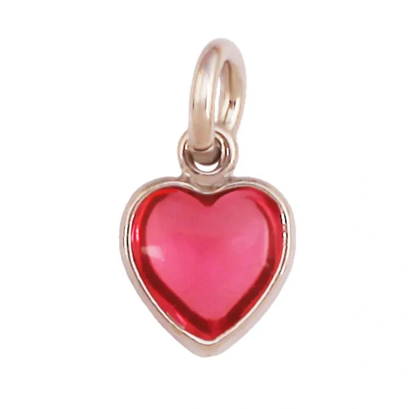 Trendy Red Love Heart Charm Pendant,Colorful Pure Copper Drip Oil Inlaid Zircon Necklace Bracelet Jewelry Accessories Supply R35