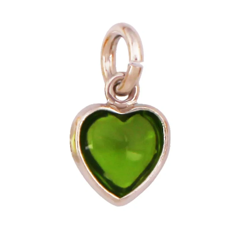 Trendy Red Love Heart Charm Pendant,Colorful Pure Copper Drip Oil Inlaid Zircon Necklace Bracelet Jewelry Accessories Supply R35