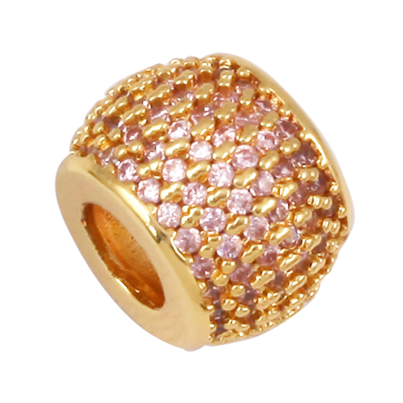 European Popular Large Hole Barrel Beads,Micro Pave Zircon Loose Beads Jewelry Accessories Bracelet Necklace Craft Supplies S43