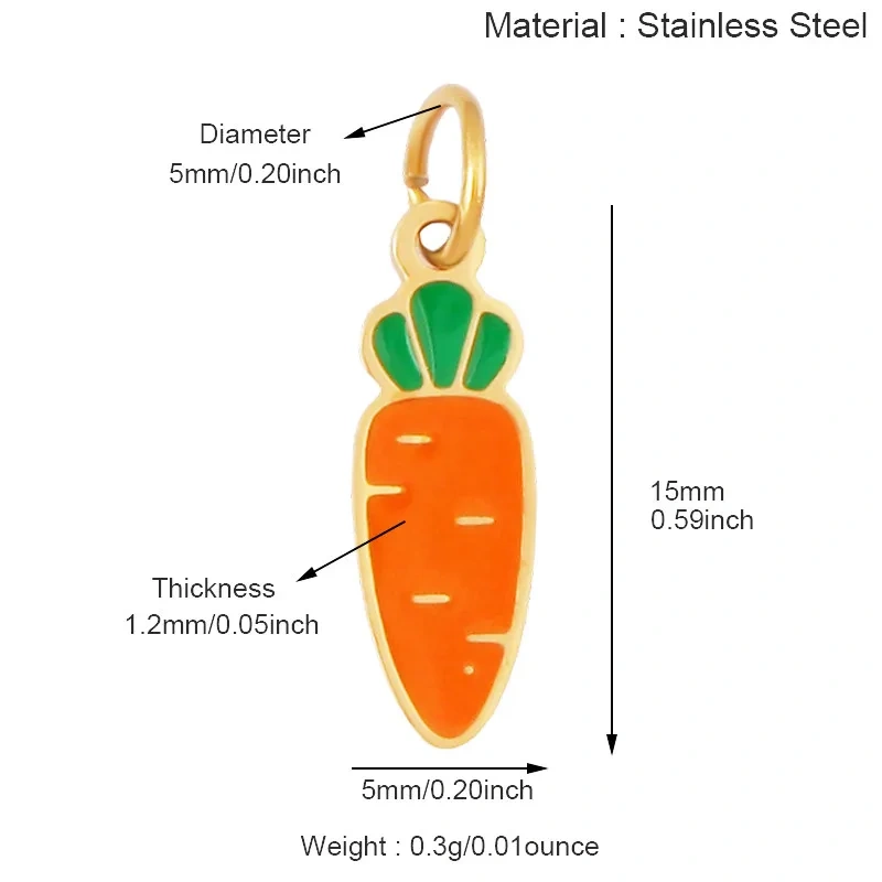 304 Stainless Steel Fruit Cherry Strawberry Banana Pineapple Apple Lemon Charm Pendant,Jewelry Necklace Bracelet DIY Supply R41