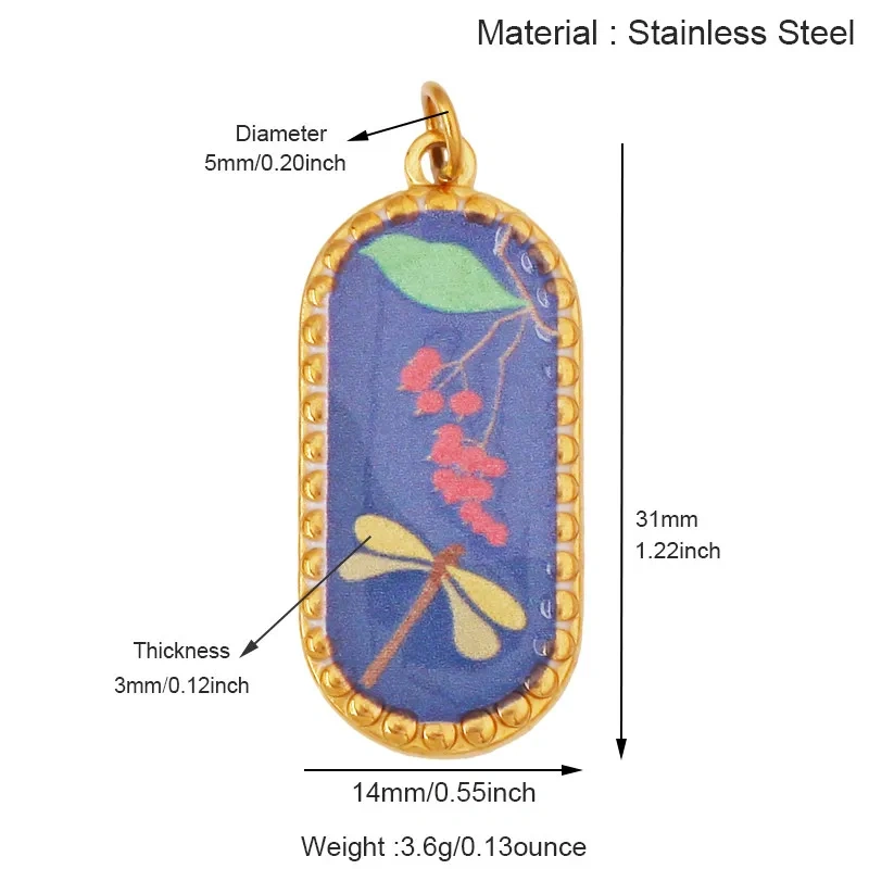 Stainless Steel Animal Insect Butterfly Beetle Swallow Bird Bee Charm Pendant,DIY Necklace Bracelet Jewelry Painted Supply R71