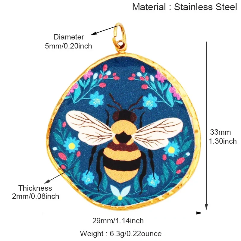 Stainless Steel Animal Insect Butterfly Beetle Swallow Bird Bee Charm Pendant,DIY Necklace Bracelet Jewelry Painted Supply R71