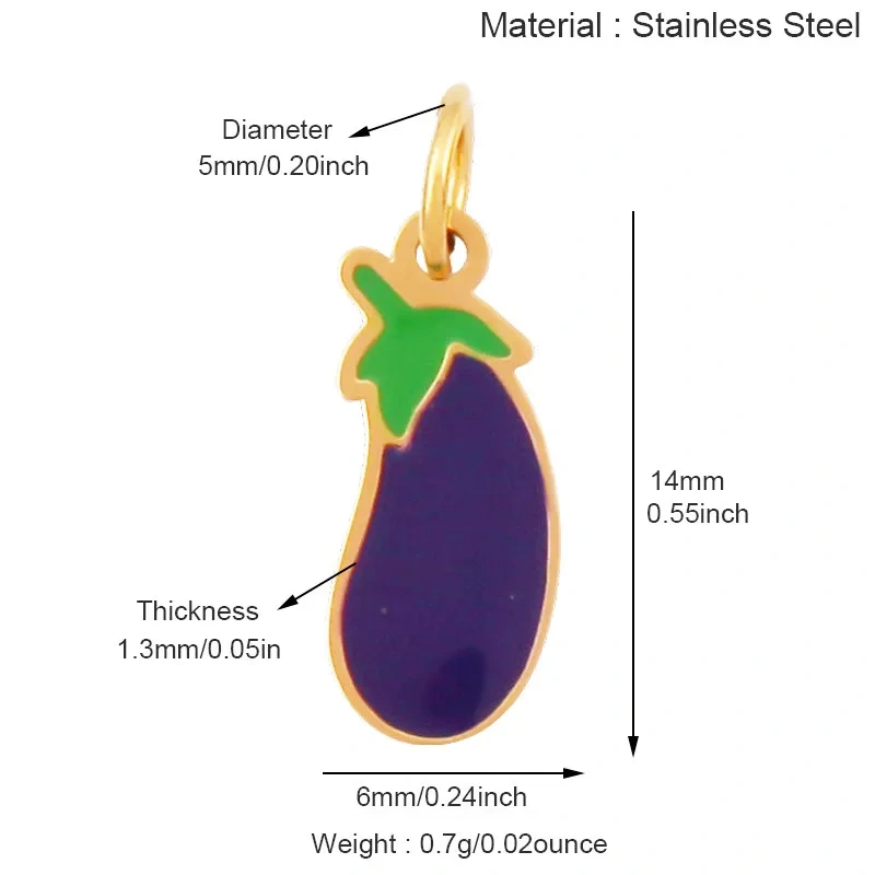 304 Stainless Steel Fruit Cherry Strawberry Banana Pineapple Apple Lemon Charm Pendant,Jewelry Necklace Bracelet DIY Supply R41