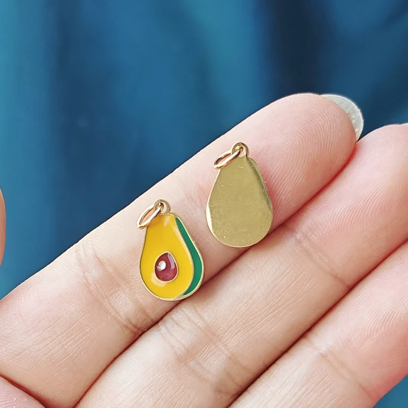 304 Stainless Steel Fruit Cherry Strawberry Banana Pineapple Apple Lemon Charm Pendant,Jewelry Necklace Bracelet DIY Supply R41