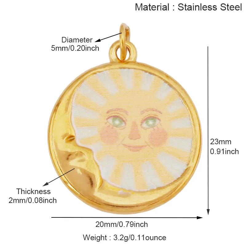 Fashion European American Stainless Steel Sun Star Moon Charm Pendant,Necklace Bracelet Jewelry Pendant Accessory Supply R70