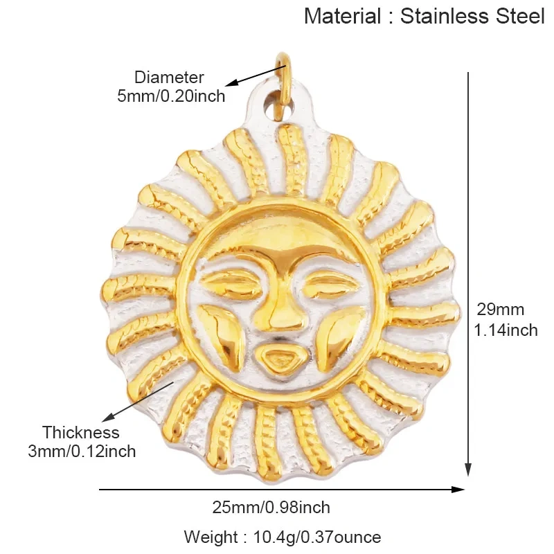 Fashion European American Stainless Steel Sun Star Moon Charm Pendant,Necklace Bracelet Jewelry Pendant Accessory Supply R70