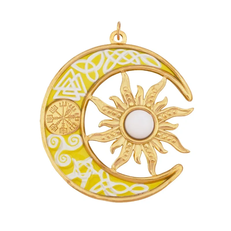 Fashion European American Stainless Steel Sun Star Moon Charm Pendant,Necklace Bracelet Jewelry Pendant Accessory Supply R70
