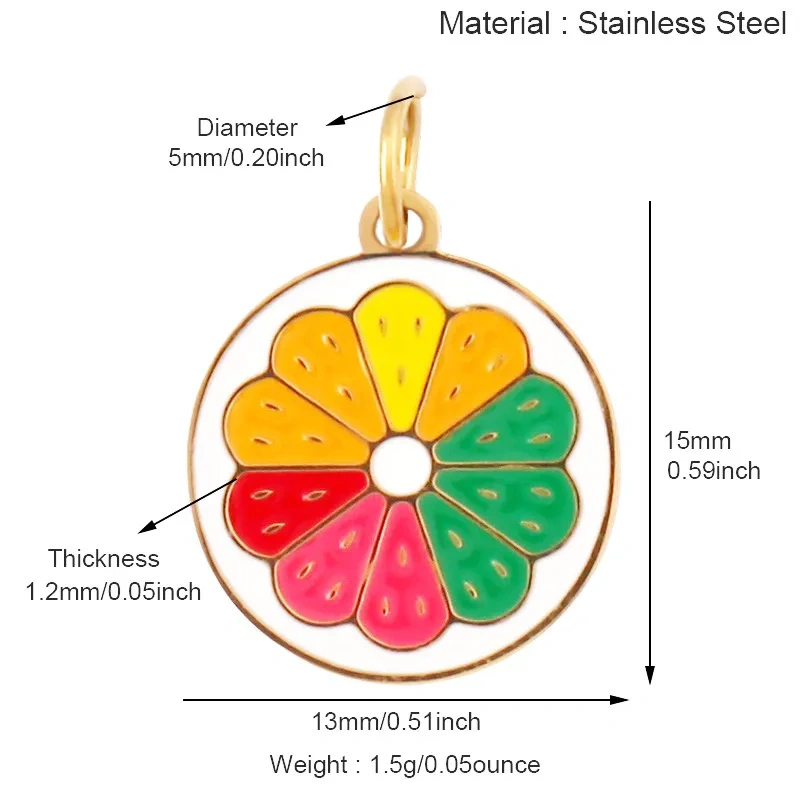 304 Stainless Steel Fruit Cherry Strawberry Banana Pineapple Apple Lemon Charm Pendant,Jewelry Necklace Bracelet DIY Supply R41