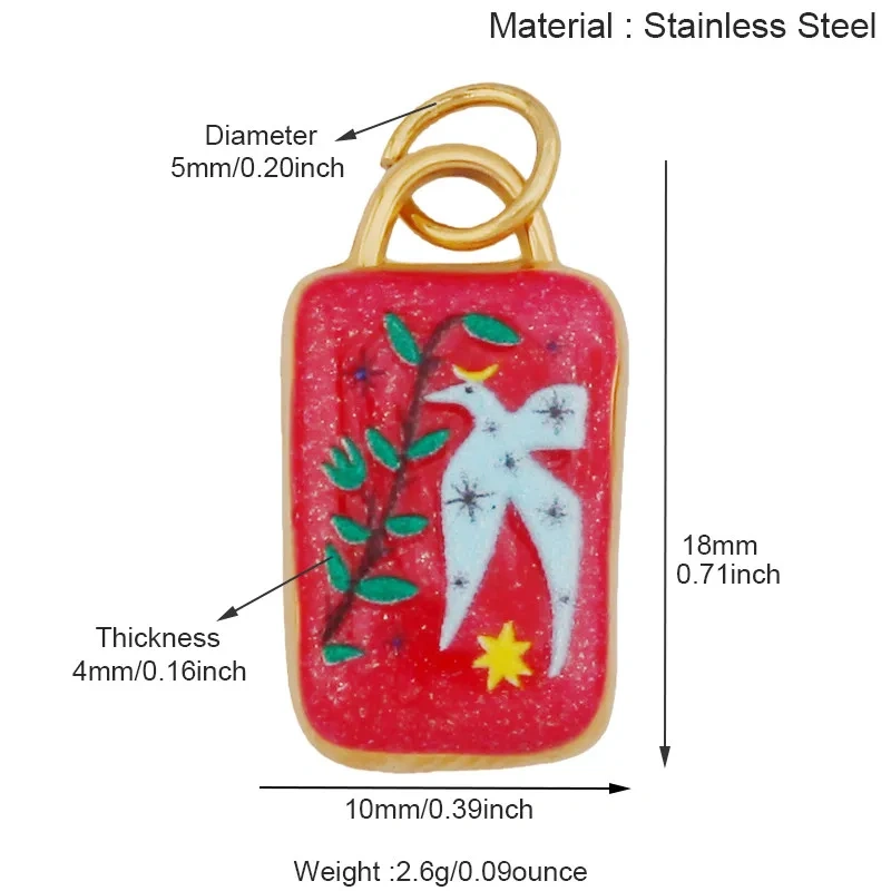 Stainless Steel Animal Insect Butterfly Beetle Swallow Bird Bee Charm Pendant,DIY Necklace Bracelet Jewelry Painted Supply R71