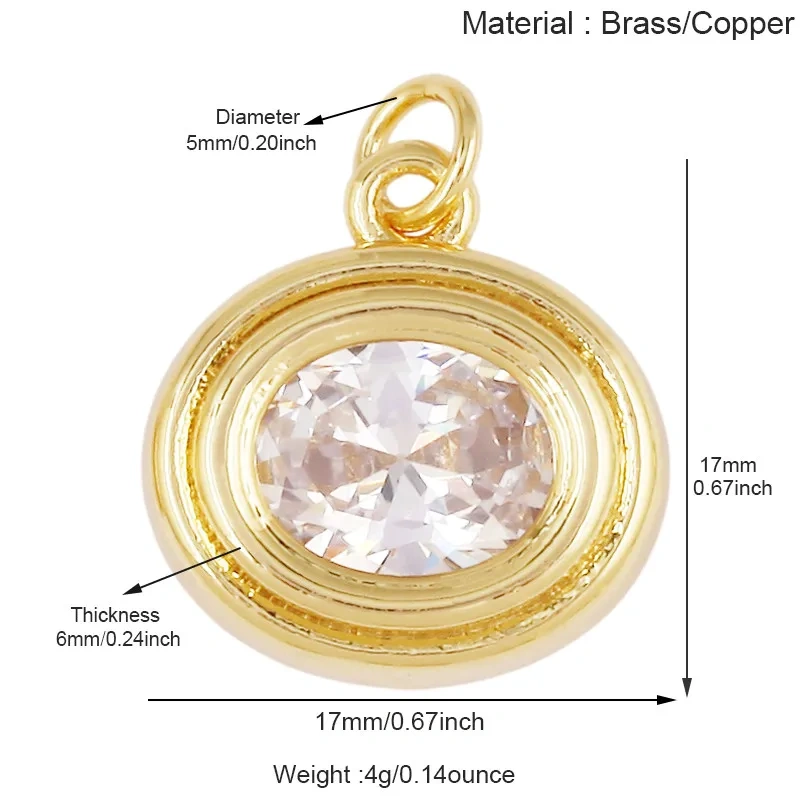 Trendy Cubic Zirconia Inlaid Heart Triangle Water Drop Geometric Pendant Charms,Small Minimalist DIY Necklace Jewelry Supply R04