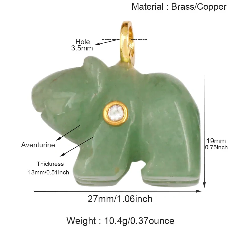 Natural Semi Precious Stone Cat Elephant Polar Bear Animal Charms Pendant,Rose Quartz Turquoise Crystal DIY Jewelry Supply R88