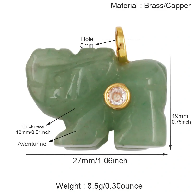 Natural Semi Precious Stone Cat Elephant Polar Bear Animal Charms Pendant,Rose Quartz Turquoise Crystal DIY Jewelry Supply R88