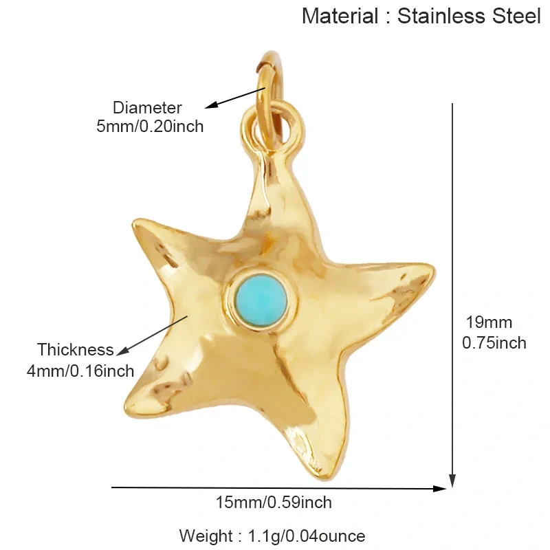 Stainless Steel Ocean Life Clownfish Starfish Dolphin Shell Colorful Charm Pendant,Painted Necklace Bracelet Jewelry Supply R78