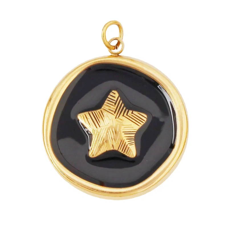 Stainless Steel Ocean Life Clownfish Starfish Dolphin Shell Colorful Charm Pendant,Painted Necklace Bracelet Jewelry Supply R78