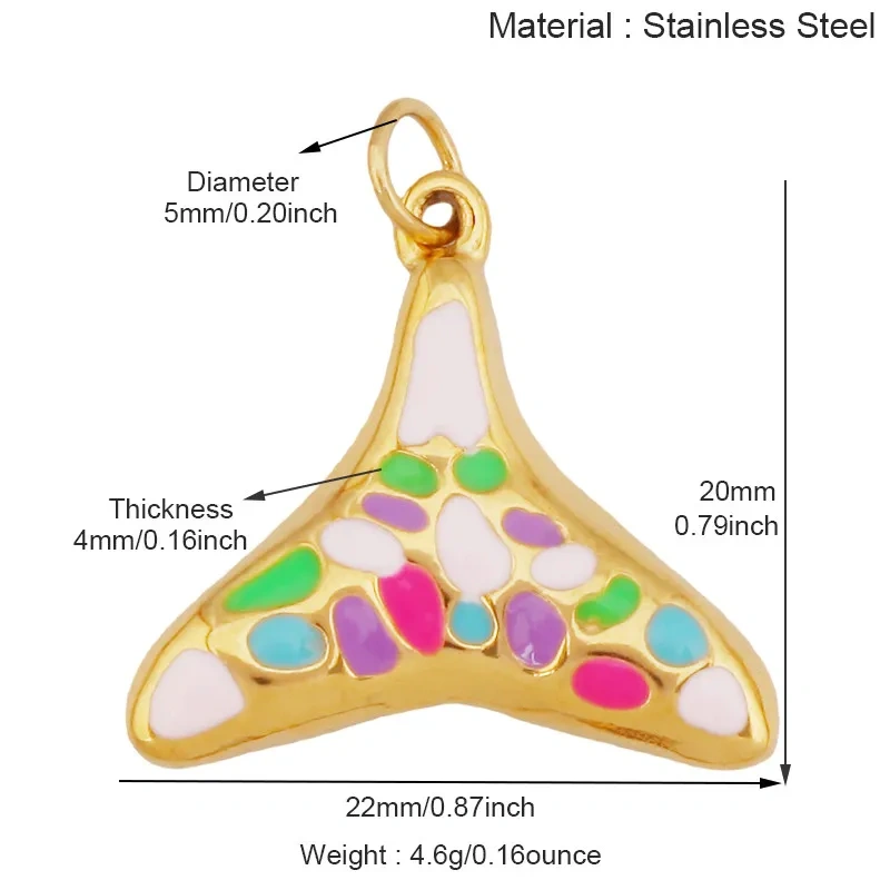 Stainless Steel Ocean Life Clownfish Starfish Dolphin Shell Colorful Charm Pendant,Painted Necklace Bracelet Jewelry Supply R78