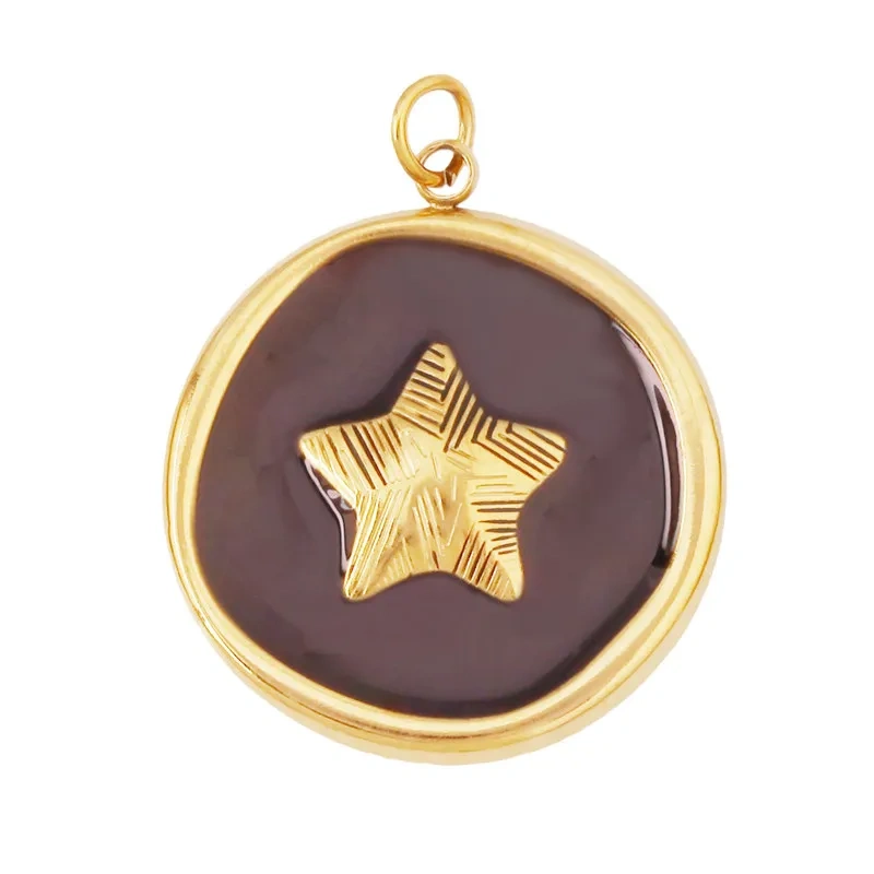 Stainless Steel Ocean Life Clownfish Starfish Dolphin Shell Colorful Charm Pendant,Painted Necklace Bracelet Jewelry Supply R78