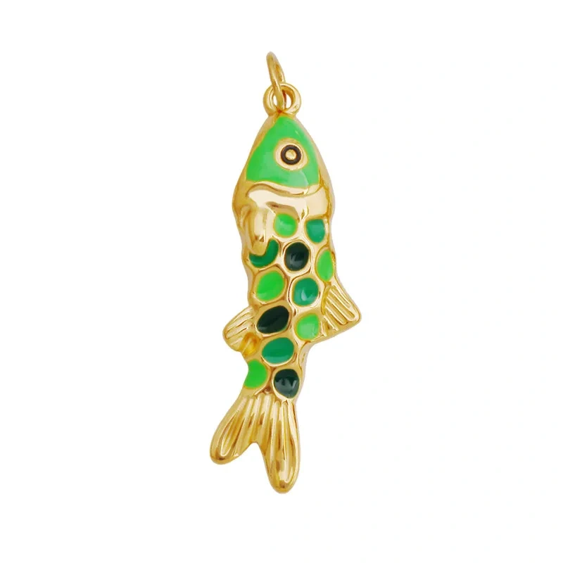 Stainless Steel Ocean Life Clownfish Starfish Dolphin Shell Colorful Charm Pendant,Painted Necklace Bracelet Jewelry Supply R78