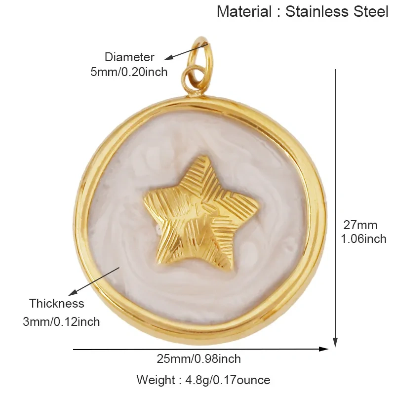 Stainless Steel Ocean Life Clownfish Starfish Dolphin Shell Colorful Charm Pendant,Painted Necklace Bracelet Jewelry Supply R78