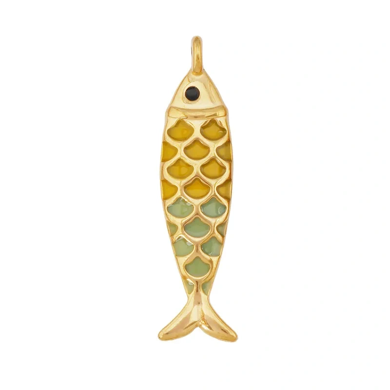 Stainless Steel Ocean Life Clownfish Starfish Dolphin Shell Colorful Charm Pendant,Painted Necklace Bracelet Jewelry Supply R78