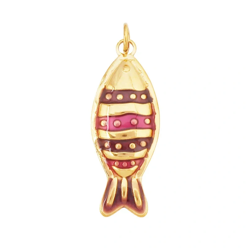 Stainless Steel Ocean Life Clownfish Starfish Dolphin Shell Colorful Charm Pendant,Painted Necklace Bracelet Jewelry Supply R78