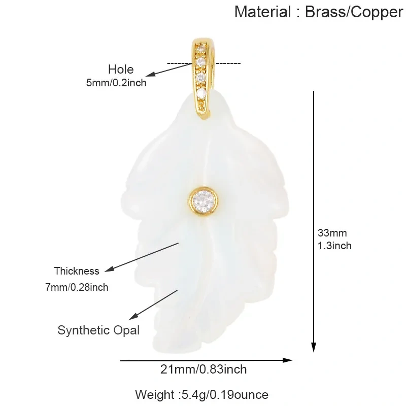 Trendy Leaf Natural Gemstone Charms Pendant,Amazonite Rose Quartz Tiger Eye Turquoise Crystal DIY Necklace Jewelry Supply R97