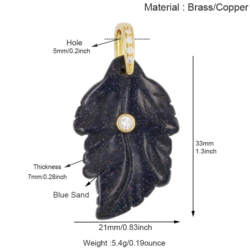 Trendy Leaf Natural Gemstone Charms Pendant,Amazonite Rose Quartz Tiger Eye Turquoise Crystal DIY Necklace Jewelry Supply R97