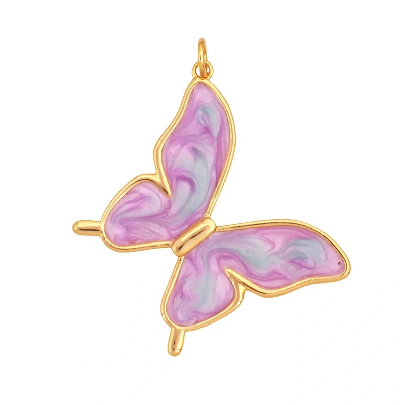 Trendy Butterfly Dragonfly Bird Bee Animal Charm Pendant,Real 18K Gold Plated Necklace Bracelet DIY Handmade Jewelry Supply R11