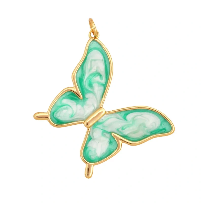 Trendy Butterfly Dragonfly Bird Bee Animal Charm Pendant,Real 18K Gold Plated Necklace Bracelet DIY Handmade Jewelry Supply R11