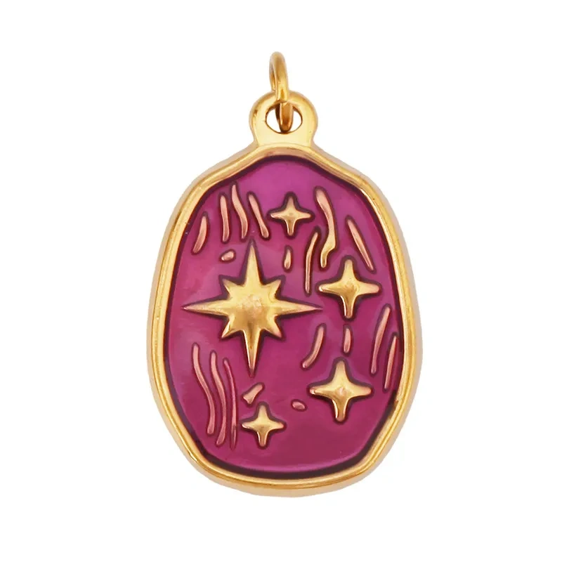 Trendy Stainless Steel Sun Star Apollo Colorful Charm Pendant,Handmade DIY Bracelet Necklace Jewelry Accessory Supplies R66