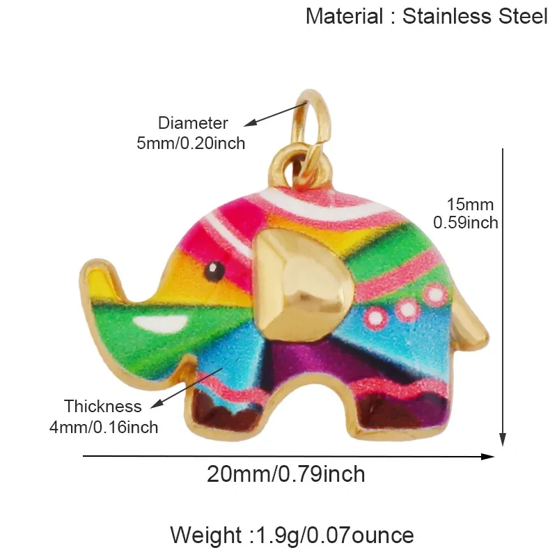 New Stainless Steel Bohemian Style Elephant Dog Snail Horn Animal Charm,DIY Necklace Jewelry Pendant Accessory Supplies R61